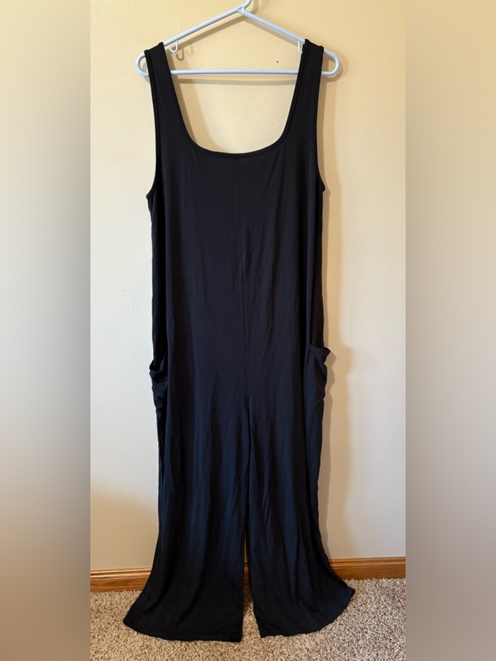 Paper Label Claire Jumpsuit in Black Wide Leg Flowy Womens size XL